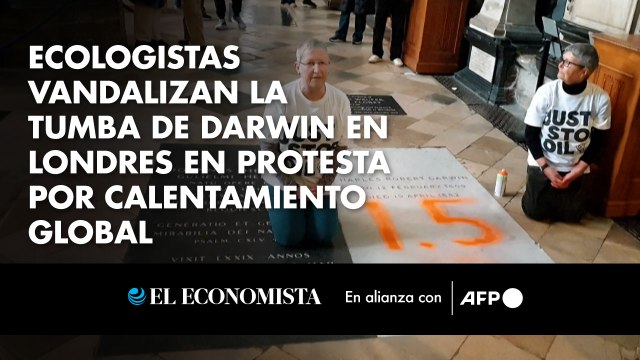 Ecologistas vandalizan la tumba de Darwin en Londres en protesta por calentamiento global