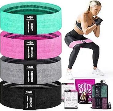 Resistance Bands for Working Out with Workout Bands Guide. 4 Booty Bands for Women Men Fabric Elastic Bands for Exercise Bands Resistance Bands for Legs Bands for Working Out Hip Thigh Glute Bands Set