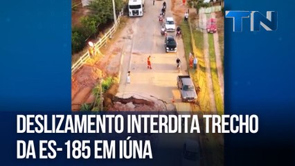 Deslizamento interdita trecho da ES-185 em Iúna