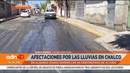 ¡Otra vez! Lluvias Inundaron calles y avenidas en Chalco, Edomex