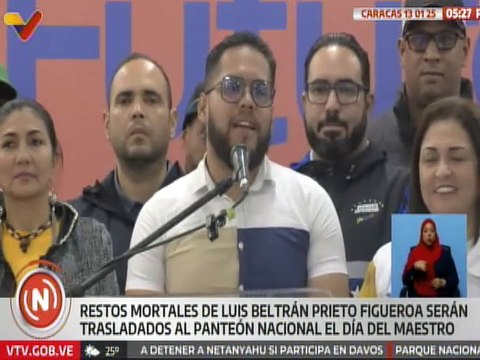 Caracas | Partido Futuro celebra que los restos de Luis B. Pietro F. serán llevados al Panteón Nacional