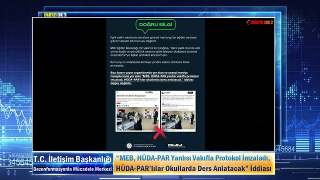 “MEB, HÜDA-PAR Yanlısı Vakıfla Protokol İmzaladı, HÜDA-PAR’lılar Okullarda Ders Anlatacak” İddiası