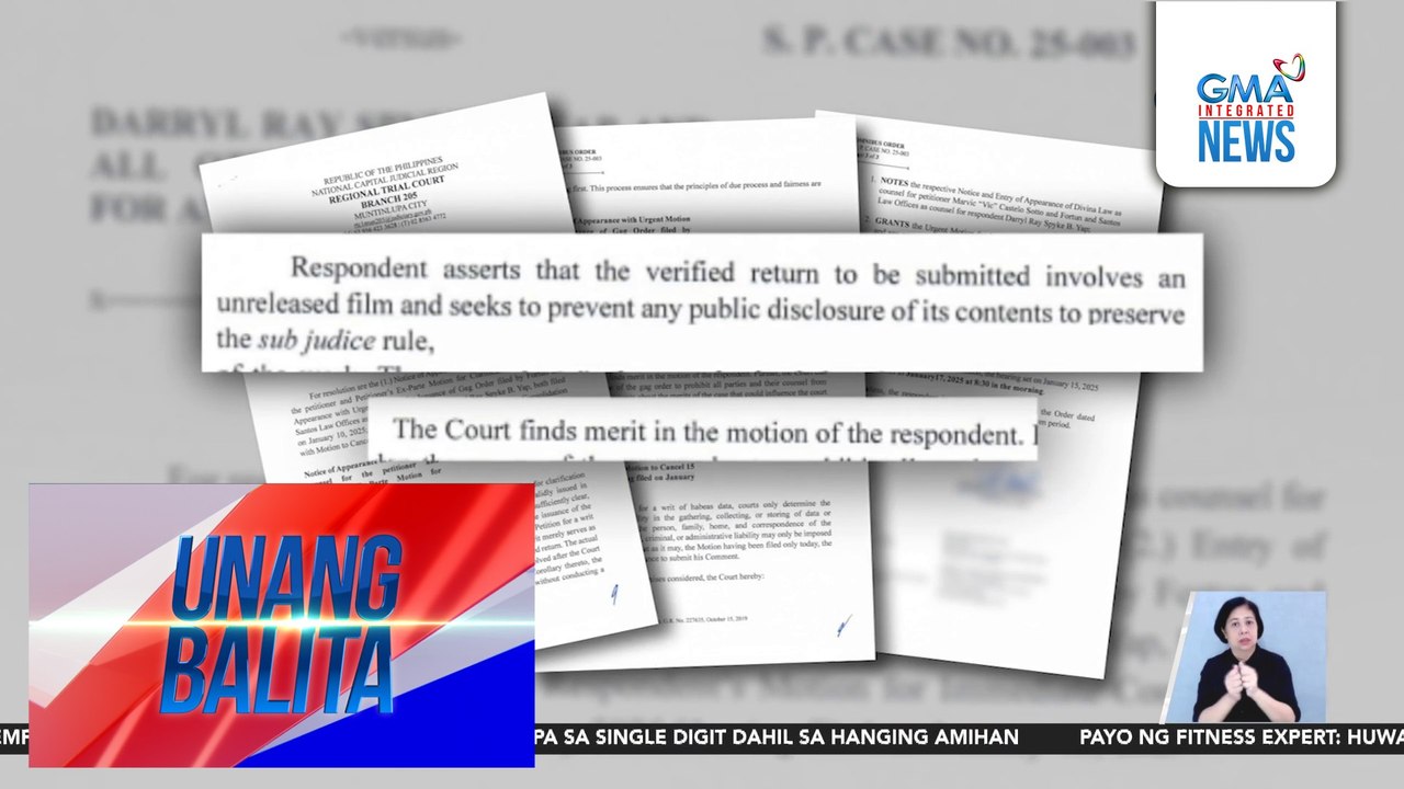 Muntinlupa RTC, naglabas ng gag order sa Vic Sotto-Darryl Yap case | Unang Balita