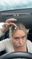 Woman Putting on Face Cream Ends Up With Some on Her Head