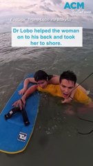 The moment Olympic kitesurfer saves woman from drowning