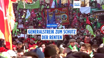 Generalstreik in Belgien - Zehntausende demonstrieren gegen Rentenreform