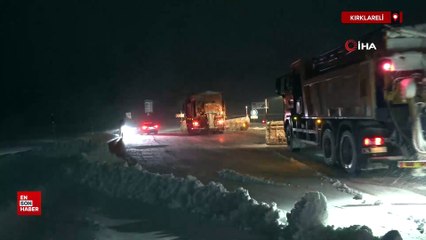 Kırklareli'nde kar yağışı etkisini artırdı