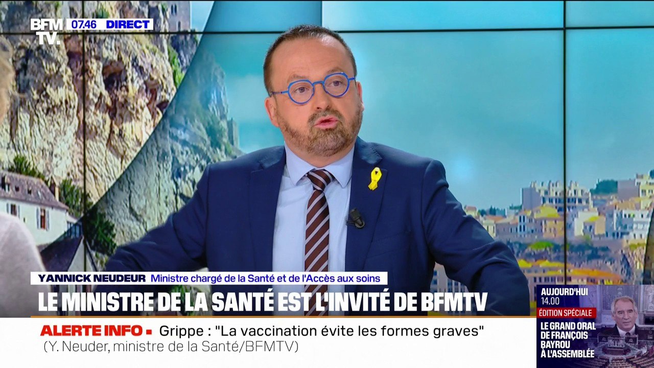 Obligation vaccinale des soignants pour la grippe: "La question mérite d'être posée", affirme Yannick Neuder (ministre de la Santé)