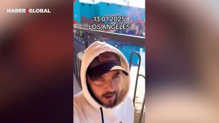Gökhan Özen Los Angeles'ta evinin terasından paylaştı: "Hani bir yangın yok"