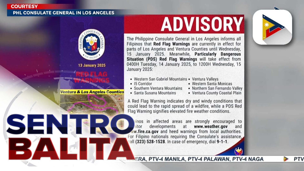 Lagay ng mga Pilipino sa Los Angeles na apektado ng wildfire, mahigpit na binabantayan