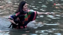 Desafía al frío en un acto de amor: se lanza a por su perrita en el lago del Retiro