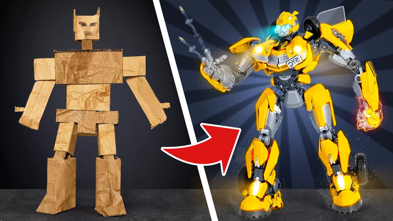 How To Make the Mighty BUMBLEBEE 🤖 Lego Transformers vs DIY Robots
