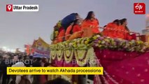 WATCH: Saints of Akhadas Arrive in Procession for Maha Kumbh, Take Holy Dip at Sangam