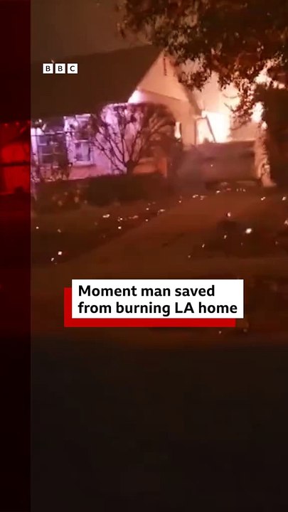 Retired firefighter Rich Snyder saved his neighbour from a wildfire in Pasadena_ where he_s lived for more than 30 years. _LosAngeles _Rescue _LAFires _Pasadena _California _LAWildfires _Fires _We(