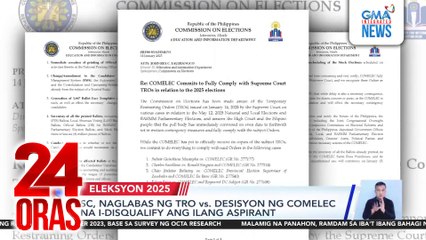 SC, naglabas ng TRO vs. desisyon ng Comelec na i-disqualify ang ilang aspirant | 24 Oras