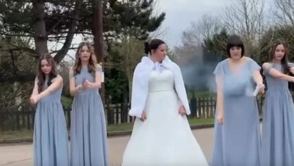 Faulty flare flare burns a hole through bride’s dress on her big day
