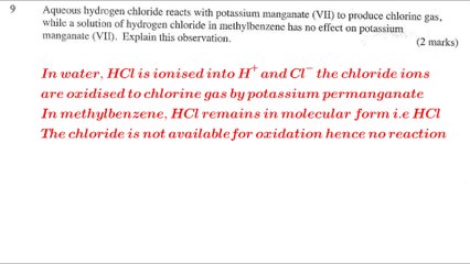 Chemistry revision #questions and answers #KCSE 2013 marking scheme