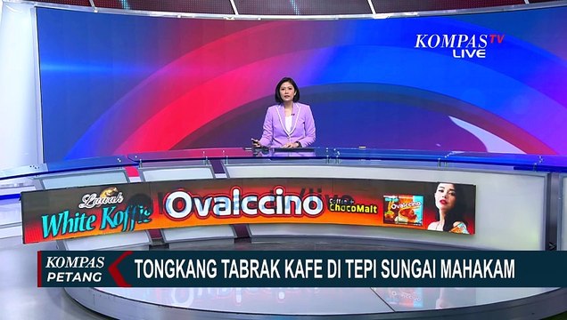 Rekaman Detik-Detik Kapal Tongkang Tabrak Kafe di Tepi Sungai Mahakam