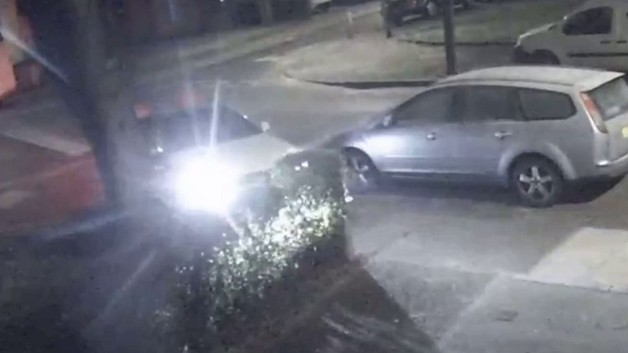 Watch as Mercedes driver crashes into parked car and tree - then just drives off