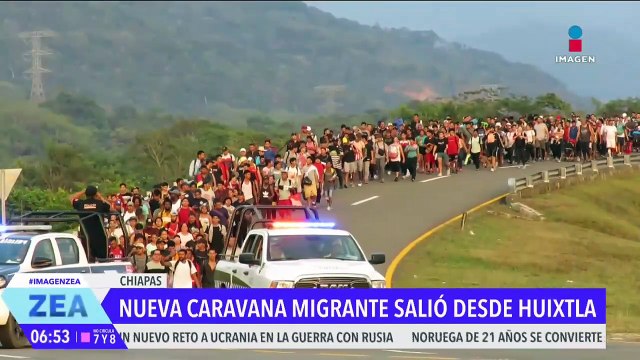 Nueva caravana migrante sale de Huixtla, Chiapas