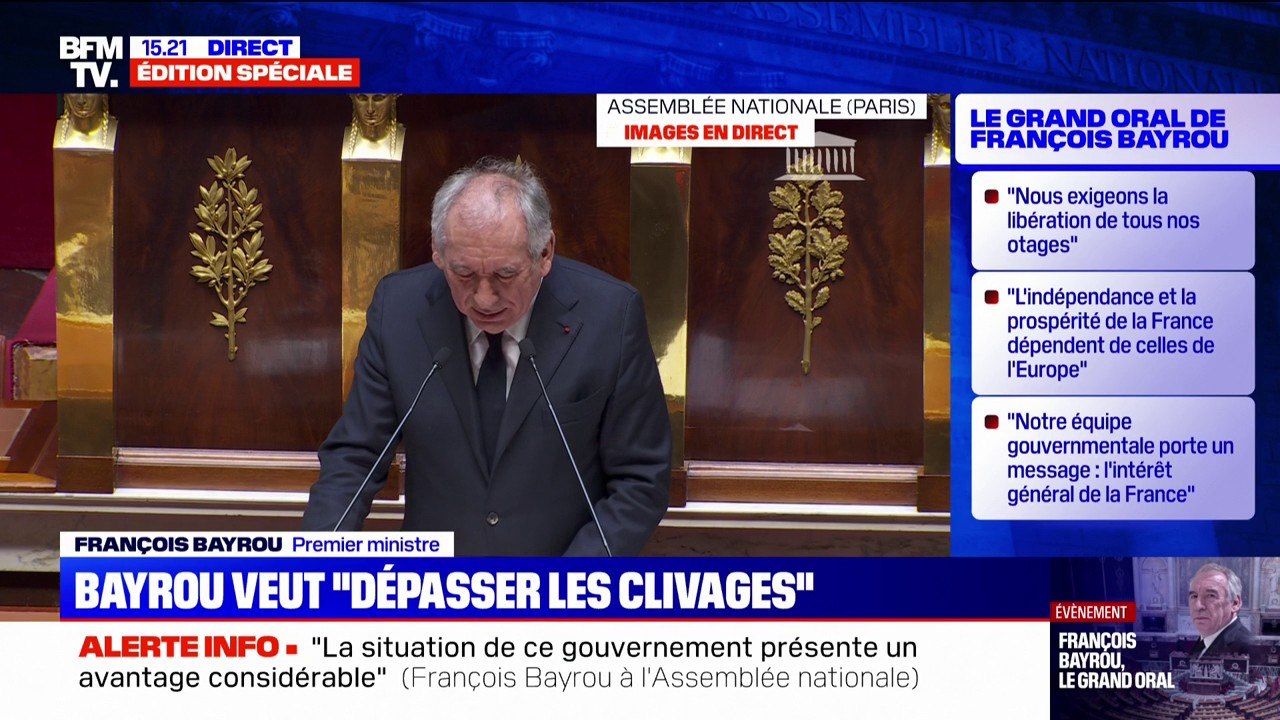 "Vote des budgets", "stabilité" politique et "refonte de l'action publique": François Bayrou, Premier ministre, énumère les principaux défis de son gouvernement