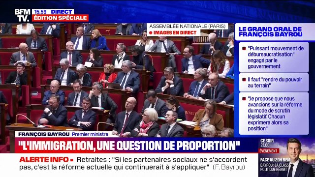 François Bayrou souhaite le “retour dans leur pays de ceux dont la présence met en péril, par leur nombre, la cohésion du pays