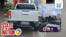 Pickup na convoy umano ng isang kongresista at SUV na may gov't plate, nasita sa EDSA Busway pero tumakas | SONA