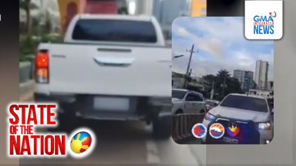 Pickup na convoy umano ng isang kongresista at SUV na may gov't plate, nasita sa EDSA Busway pero tumakas | SONA