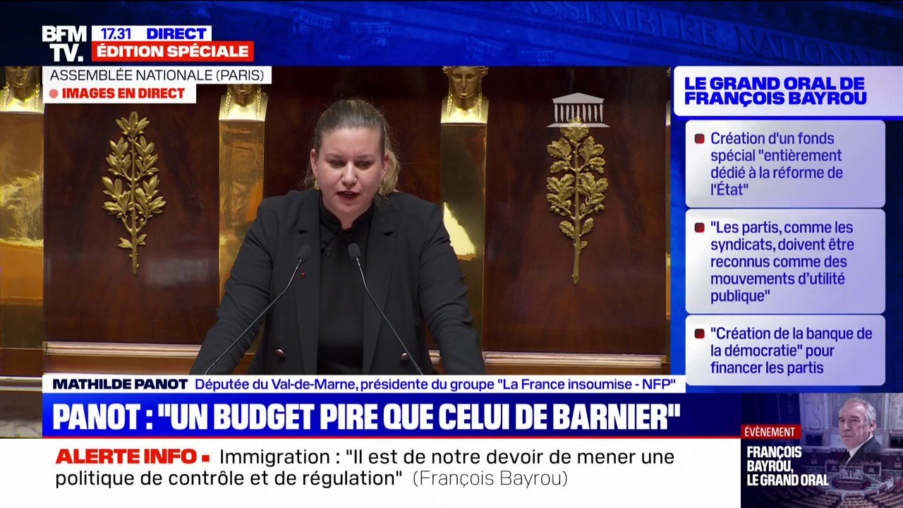 Mathilde Panot (LFI) à François Bayrou: "Le plus tôt vous serez parti, le mieux ce sera"
