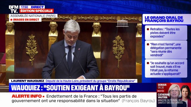 Dette publique: Nous ne ferons aucune proposition de dépense nouvelle, uniquement des propositions d'économie , assure Laurent Wauquiez (LR)