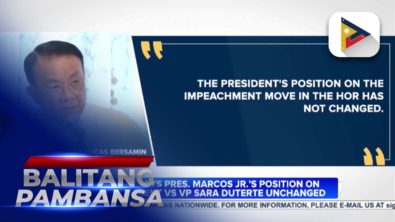 Palace says PBBM’s position on impeachment vs. VP Sara Duterte unchanged