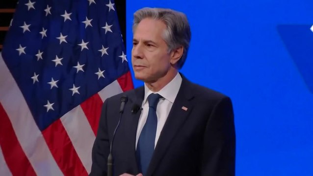 Antony Blinken heckled by protesters during Gaza ceasefire news conference