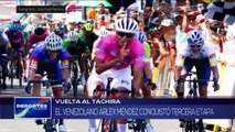 Vuelta al Táchira DEPORTES TELESUR 14-01-2025  El venezolano Arlex Méndez se alzó con la victoria de la 3ra. etapa de La Vuelta al Táchira.  En República Dominicana se estará llevando acabo la Vuelta Ciclista Independencia que servirá  para escoger la pre