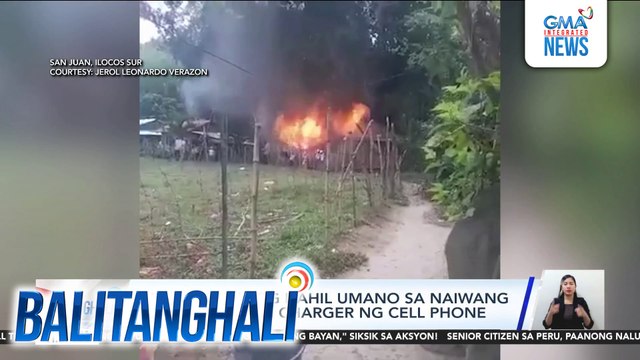 Bahay, nasunog dahil umano sa naiwang nakasaksak na charger ng cell phone | Balitanghali