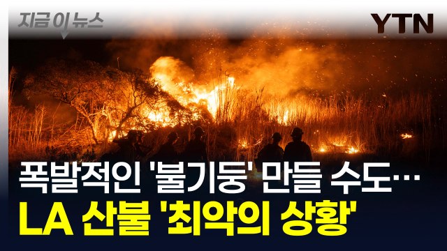 폭발적인 '불기둥' 만들 수도... 돌풍에 날라가는 불씨들 '최악의 상황' [지금이뉴스] / YTN