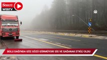 Bolu Dağı'nda göz gözü görmüyor! Sis ve sağanak etkili oldu