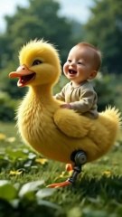 Funny Duckling playing with baby #viral #trending #foryou