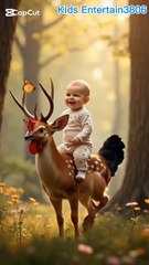 Cute baby rides a rooster - cutest moment ever_🌴(720P_HD)