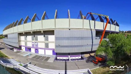 Vídeo del cambio de los exteriores del estadio José Zorrilla