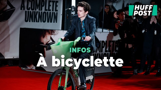 L’arrivée de Timothée Chalamet en vélo électrique sur le tapis rouge à Londres n’a rien d’un hasard