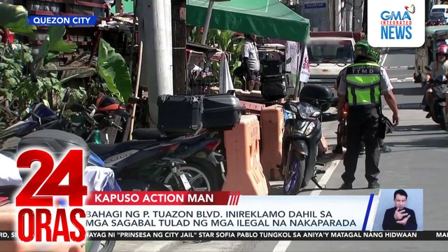 Bahagi ng P. Tuazon Blvd. inireklamo dahil sa mga sagabal tulad ng mga ilegal na nakaparada | 24 Oras