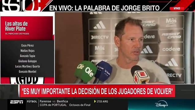 Brito habló de las negociaciones para el regreso de Montiel y Driusso a River