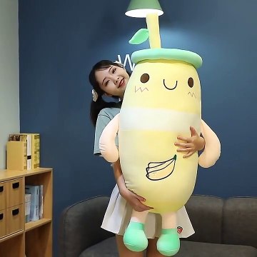 Soft plush juice and milk tea cup hug pillow stuffed animal bolster toy.