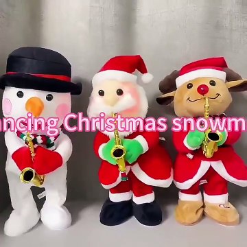 Custom soft plush electromotion christmas reindeer snowman santa claus animal doll.
