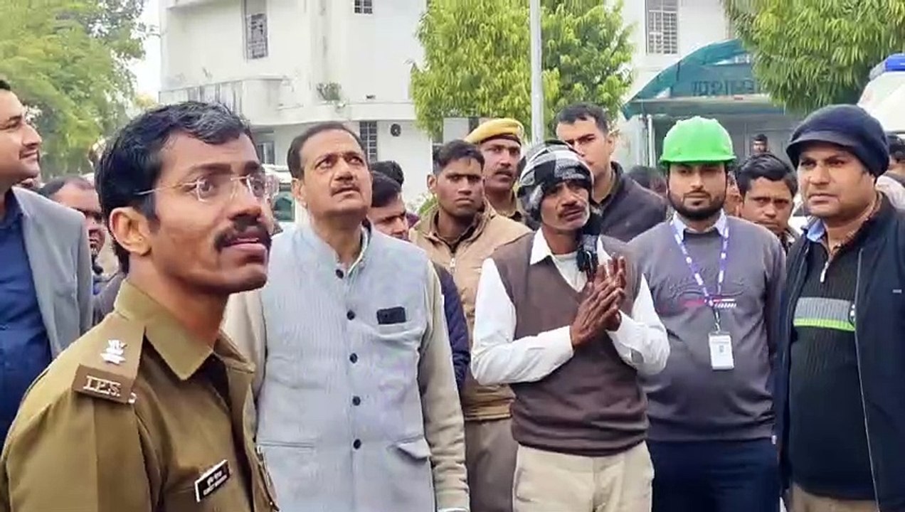 थर्मल पॉवर प्लांट धौलपुर में बाॅयलर फटने की घटना के सम्बन्ध में की माॅक ड्रील, सभी विभागों की दिखी मुस्तादी