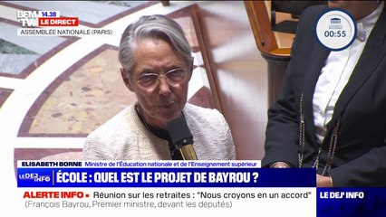 Élisabeth Borne, ministre de l'Éducation nationale: "Je souhaite pouvoir bénéficier de davantage d'effectifs que ceux qui étaient prévus dans le budget" du précédent gouvernement