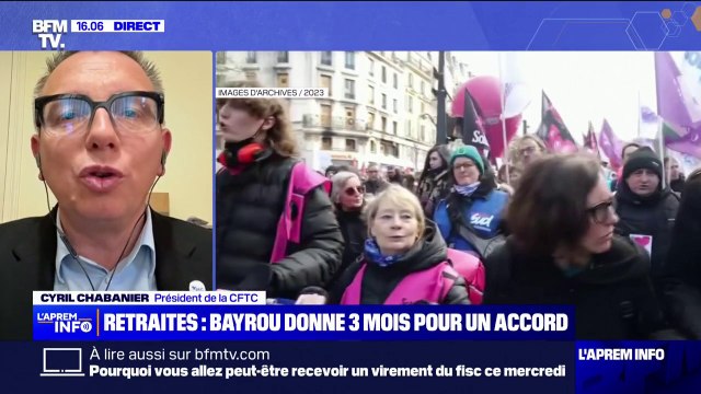 Réforme des retraites: Au départ de cette négociation, nous ne démarrons pas à armes égales avec le patronat , déplore Cyril Chabanier (CFTC)
