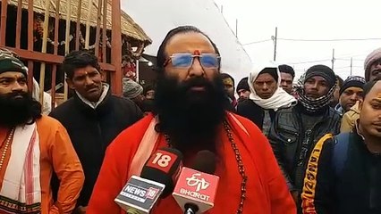 हर्षा रिछारिया के समर्थन में आये अखाड़ा परिषद के अध्यक्ष महंत रवींद्र पुरी