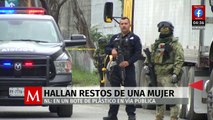 Hallan el cuerpo mutilado de una mujer en un bote de plástico en Apodaca, Nuevo León