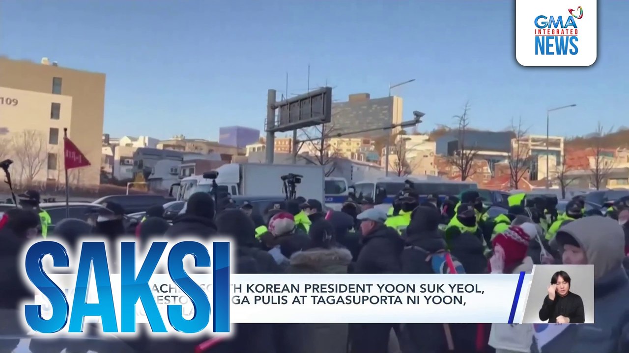 Impeached South Korean President Yoon Suk Yeol, naaresto na; mga pulis at taga-suporta ni Yoon, nagkatulakan | Saksi